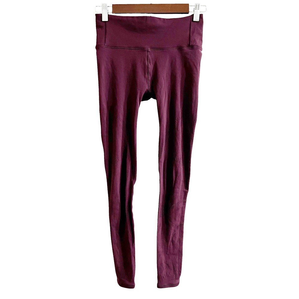 Lululemon Reveal Tight Zen Expression Purple Leggings Size 4 Womens Yoga Pants